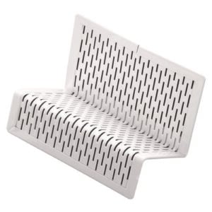 Urban Collection Punched Metal Business Card Holder, Holds 50 2 x 3.5 Cards, Perforated Steel, White