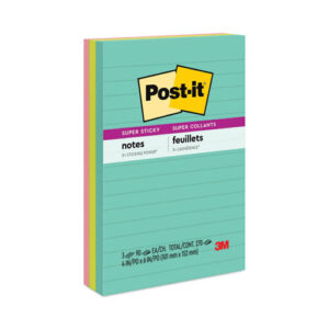 Pads in Supernova Neon Collection Colors, Note Ruled, 4" x 6", 90 Sheets/Pad, 3 Pads/Pack