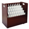 50-Compartment Mobile Wood Blueprint Rolled File Storage Organizer, 50 Compartments, 30 x 15.75 x 28.5, Mahogany