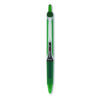 Precise V5RT Rollerball Pen, Retractable, Extra-Fine 0.5 mm, Green Ink, Green/Silver Barrel