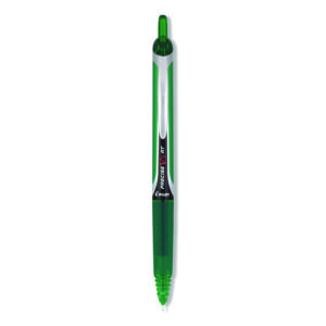 Precise V5RT Rollerball Pen, Retractable, Extra-Fine 0.5 mm, Green Ink, Green/Silver Barrel