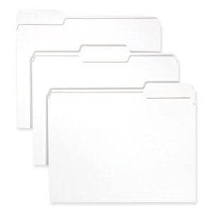 Colored File Folders, 1/3-Cut Tabs: Assorted, Letter Size, 0.75" Expansion, White, 100/Box