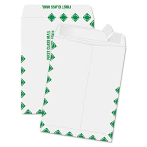 Redi-Strip Catalog Envelope, First Class, #10 1/2, Cheese Blade Flap, Redi-Strip Adhesive Closure, 9 x 12, White, 100/Box