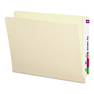 Shelf-Master Heavyweight Manila End Tab Folders, Straight Tabs, Letter Size, 0.75" Expansion, Manila, 50/Box
