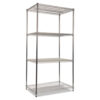 NSF Certified Industrial Four-Shelf Wire Shelving Kit, 36w x 24d x 72h, Silver