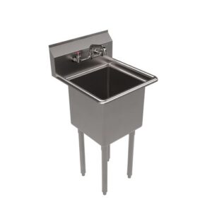Stainless Steel Sink and Faucet Bundle, Sink/Faucet/Faucet Mounting Kit/Drain, 15" L x 15" W x 14" D
