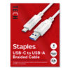 USB-C to USB-A 3.1 Charging Cable, 3.3 ft, White