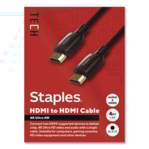 HDMI to HDMI Audio/Video Cable, 4 ft, Black
