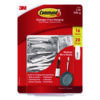 General Purpose Wire Hooks, Medium, Metal, White, 2 lb Capacity, 16 Hooks and 20 Strips/Pack