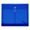 Poly Document File, String and Button Closure, 10 x 13, Blue, 5/Pack
