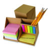 Desk Supply Organizer, 3 Compartments, 3.5 x 3.5 x 3.5, Brown, Paper
