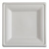 Vanguard Renewable and Compostable Sugarcane Plates, 10 x 10, White, 250/Carton