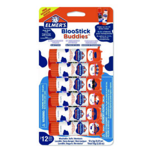 BlooStick Buddies and Disappearing Purple Glue Stick Combo Pack, 0.21 oz, Dries Clear, 12/Pack