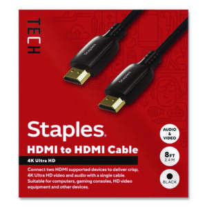 HDMI to HDMI Audio/Video Cable, 8 ft, Black