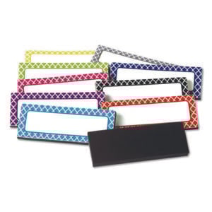 Moroccan Magnetic Labels, 10 Assorted Colors, 2.5" x 1", 30/Pack
