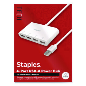 USB 2.0 Hubs, 4-Port, White