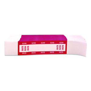 Currency Straps, $250, Self-Adhesive, 1,000/Pack