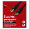 USB-A to USB-B 2.0 Cable, 10 ft, Black