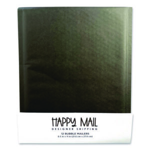 Self-Sealing Bubble Mailer, 8.5 x 11, Black, 12/Pack