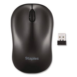 Wireless Ambidextrous Optical USB Mouse, 2.4 GH Frequency, 33 ft Wireless Range, Left/RIght Hand Use, Black