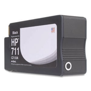 Remanufactured Black Ink, Replacement for 711 (CZ133A), 80 mL