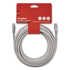 CAT6 Ethernet Cable, 50 ft, Gray