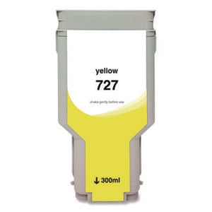 Compatible Yellow High-Yield Ink, Replacement for 727XL (F9J78A), 300 mL