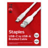 USB-C to USB-A 2.0 Charging Cable, 6.6 ft, White