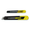 Two-Pack Quick Point Snap Off Blade Utility Knife, 9 mm and 18 mm Blades, Yellow/Black