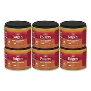 100% Columbian Coffee, 22.6 oz Canister, 6/Carton
