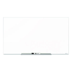 InvisaMount Magnetic Glass Marker Board, 85" x 48", White Surface