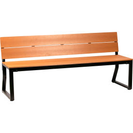Lorell® Outdoor Bench w/ Backrest Teak
