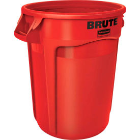 Rubbermaid Brute® 2632 Trash Container w/Venting Channels 32 Gallon - Red