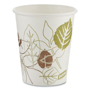 Pathways Paper Hot Cups, 10 oz, White/Brown, 50/Sleeve, 20 Sleeves/Carton