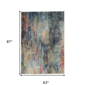 5' X 7' Multicolor Abstract Power Loom Non Skid Area Rug