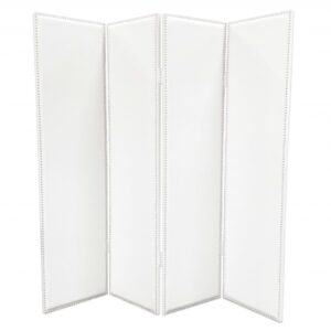 1 X 84 X 84 White Faux Leather  Screen