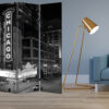 1" X 48" X 72" Multi Color Wood Canvas Chicago  Screen