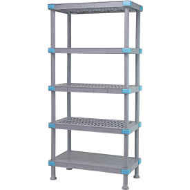 Quantum Millenia™ Shelving Unit 54""W X 21""D X 86""H 4 Open 1 Solid Shelf Dunnage Stand