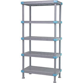 Quantum Millenia™ Shelving Unit 60""W X 21""D X 86""H 4 Open 1 Solid Shelf Dunnage Stand