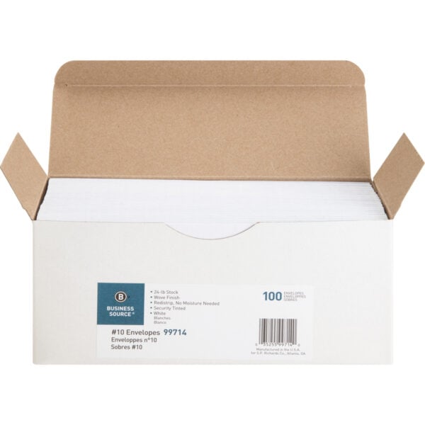 Universal One® Security Tinted Business Envelopes #10 9-1/2""W x 4-1/8""H White 100/Pack