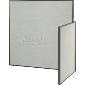 Interion® Pre-Configured Office Cubicle 4'W x 4'D x 60""H Add-On Kit Gray