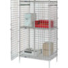 Nexel® 1-Tier 2 Door Security Wire Shelving Unit 2 Shelf 48""Wx24""Dx66""H Chrome Unassembled