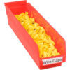 Akro-Mils Plastic Nesting Storage Shelf Bin 30128 - 4-1/8""W x 17-7/8""L x 4""H Red