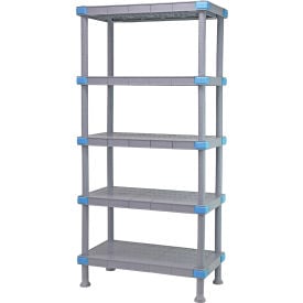 Quantum Millenia™ Shelving Unit 36""W X 21""D X 62""H 5 Solid Shelves