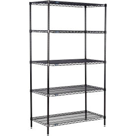 Nexel® 5 Shelf Black Epoxy Wire Shelving Unit Starter 60""W x 24""D x 86""H