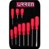 Urrea Red Handled Screwdriver Set JBU03 Flat Cabinet & Phillips Tip 10 Pieces