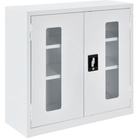 Global Industrial™ Clear View Wall Storage Cabinet 30""W x 12""D x 30""H Assembled Off White