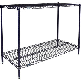 Nexel® 2 Shelf Nexelon® Blue Wire Shelving Unit Starter 48""W x 14""D x 34""H