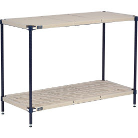 Nexel® Nexelite® 2 Shelf Vented Plastic Mat Shelving Unit Starter 36""W x 21""D x 34""H