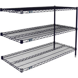 Nexel® 3 Shelf Nexelon® Blue Wire Shelving Unit Add On 48""W x 14""D x 34""H